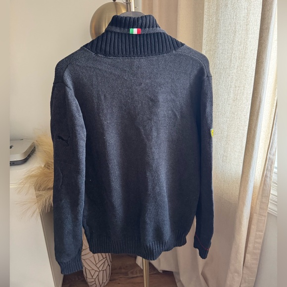 Puma Ferrari Men Charcoal Zip-Up Sweater | Large - Picture 8 of 13